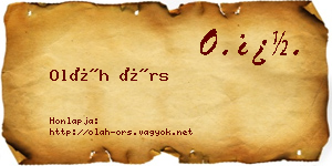 Oláh Örs névjegykártya